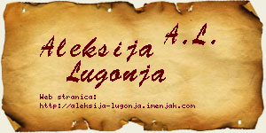 Aleksija Lugonja vizit kartica